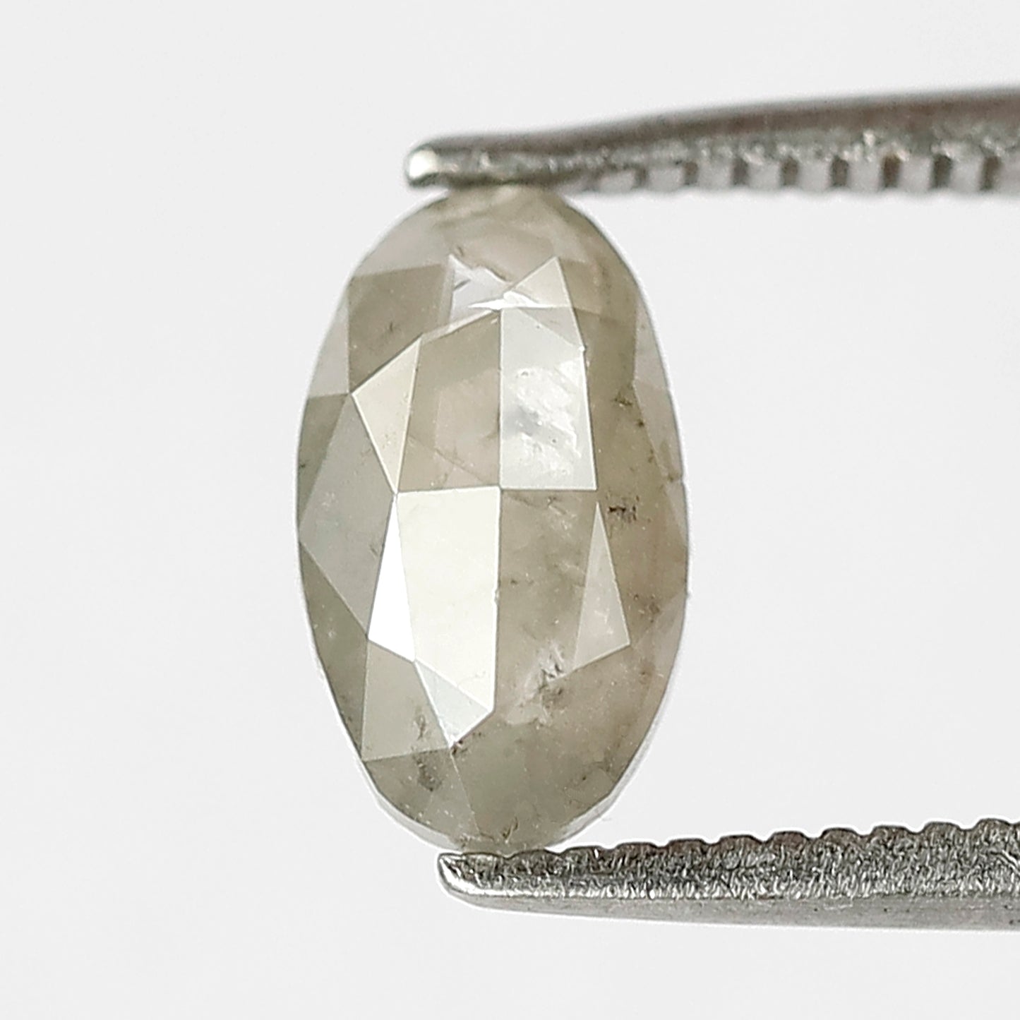 1.01 CT 8.6 MM Elongated Oval Grey Color Salt And Pepper Clarity oval minimal rustic diamond