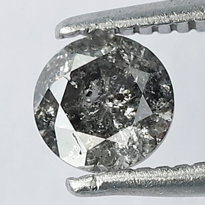 0.49 CT Splendid Grayish Black 4 mm Pointed Polished Round Brilliant Cut Conflict Free Salt and Pepper Diamond Perfect For Making Prong Ring