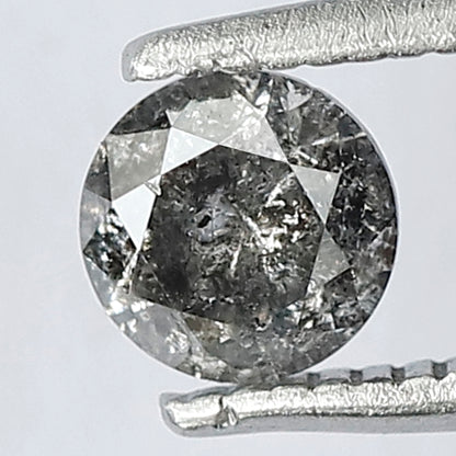 0.49 CT Splendid Grayish Black 4 mm Pointed Polished Round Brilliant Cut Conflict Free Salt and Pepper Diamond Perfect For Making Prong Ring
