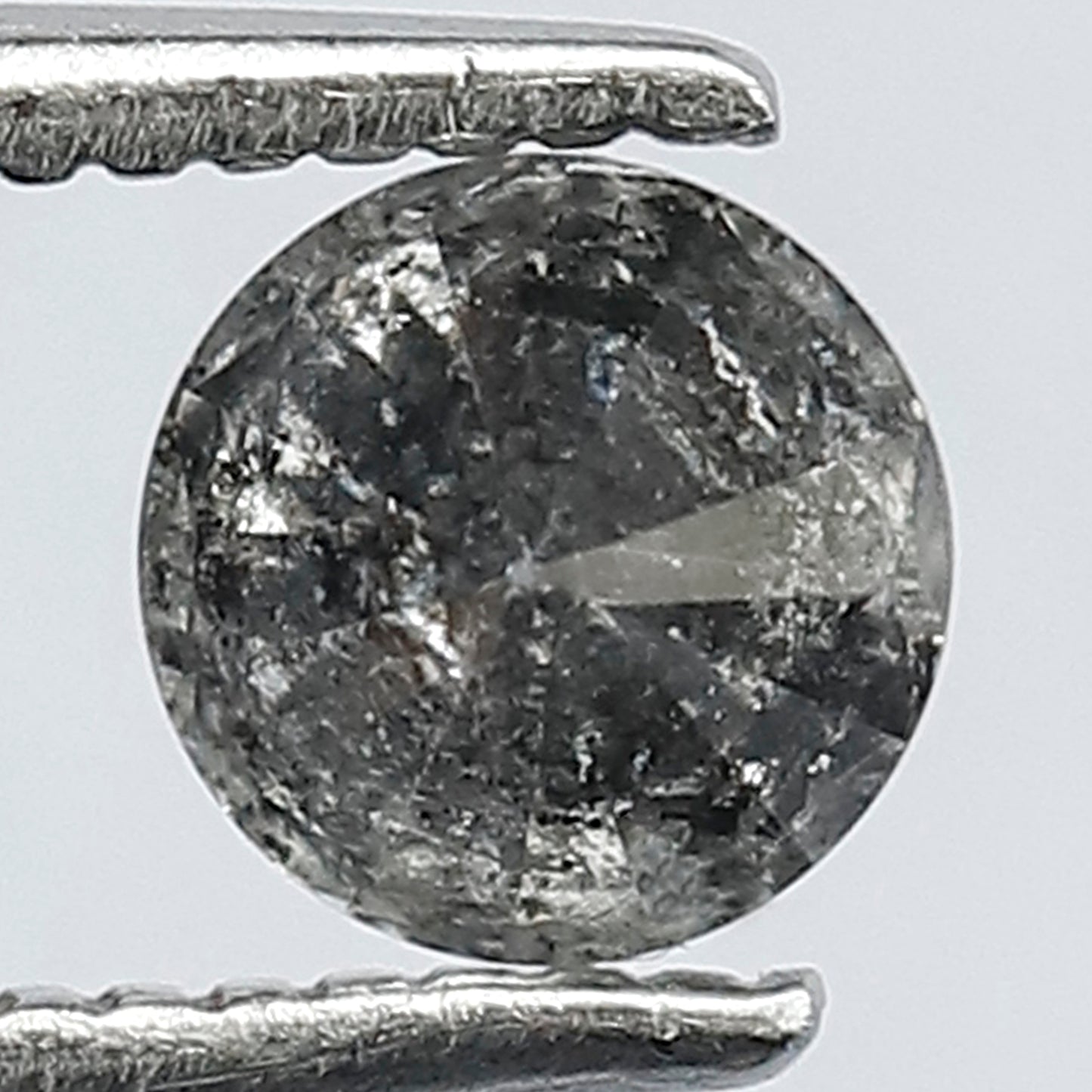 0.49 CT Splendid Grayish Black 4 mm Pointed Polished Round Brilliant Cut Conflict Free Salt and Pepper Diamond Perfect For Making Prong Ring