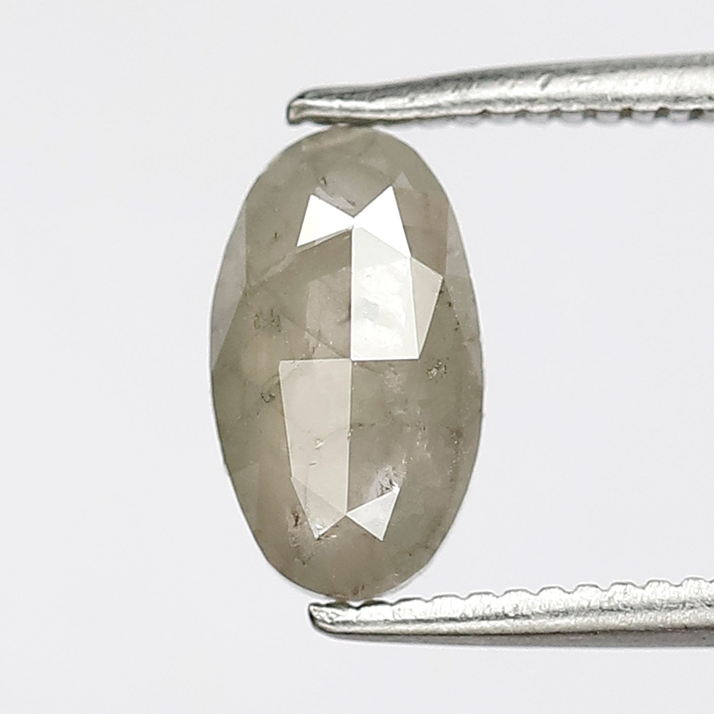 1.01 CT 8.6 MM Elongated Oval Grey Color Salt And Pepper Clarity oval minimal rustic diamond