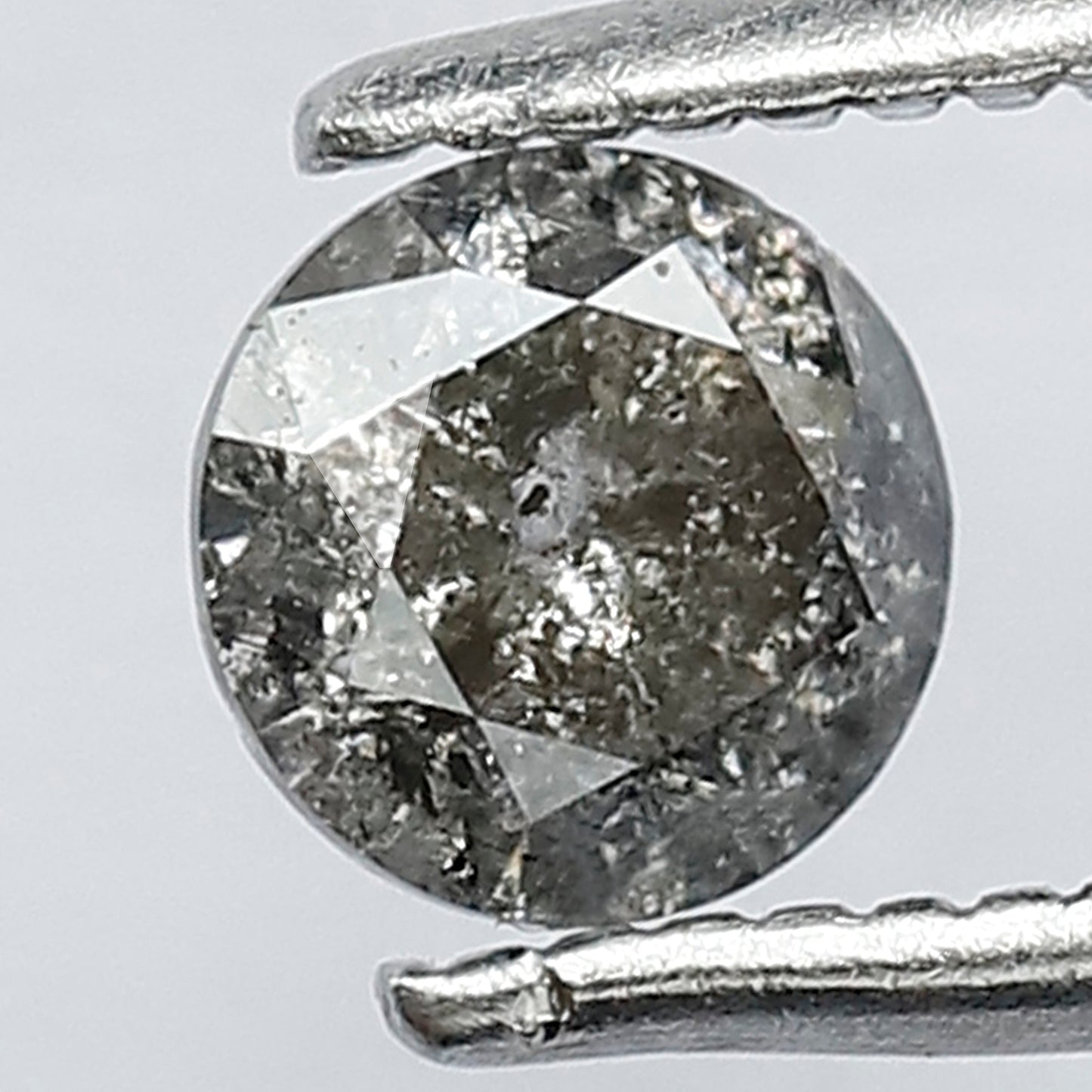 0.49 CT Splendid Grayish Black 4 mm Pointed Polished Round Brilliant Cut Conflict Free Salt and Pepper Diamond Perfect For Making Prong Ring