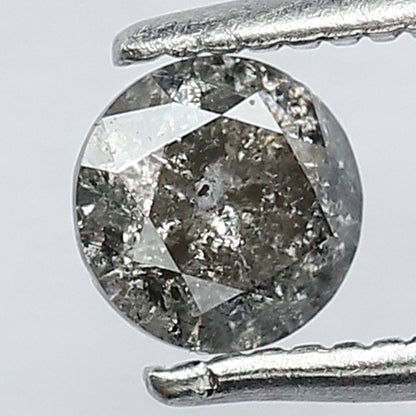 0.49 CT Splendid Grayish Black 4 mm Pointed Polished Round Brilliant Cut Conflict Free Salt and Pepper Diamond Perfect For Making Prong Ring