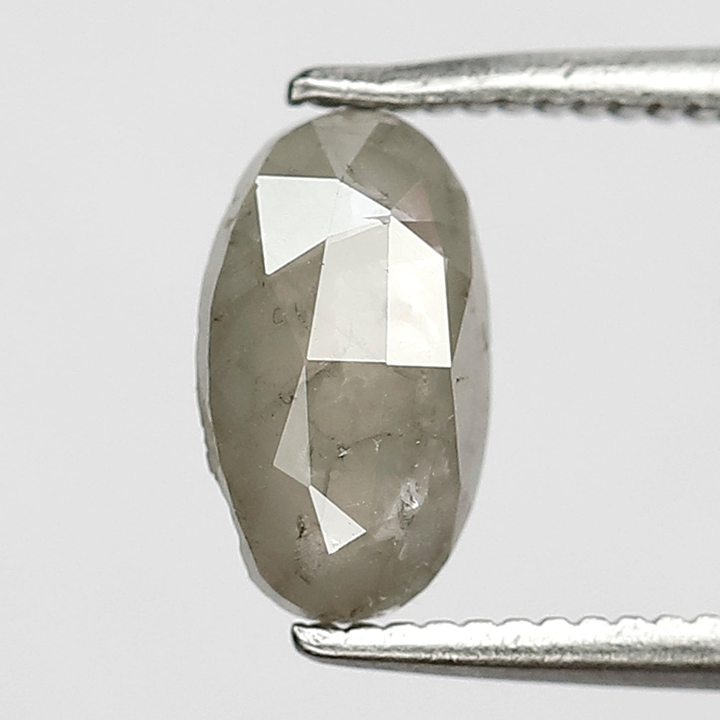 1.01 CT 8.6 MM Elongated Oval Grey Color Salt And Pepper Clarity oval minimal rustic diamond