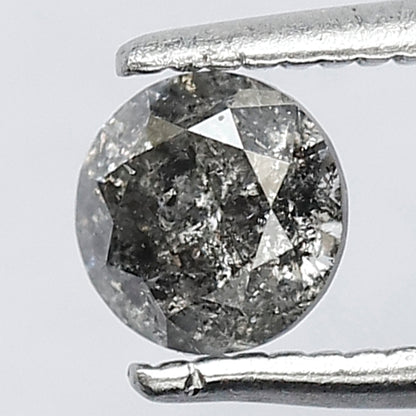 0.49 CT Splendid Grayish Black 4 mm Pointed Polished Round Brilliant Cut Conflict Free Salt and Pepper Diamond Perfect For Making Prong Ring