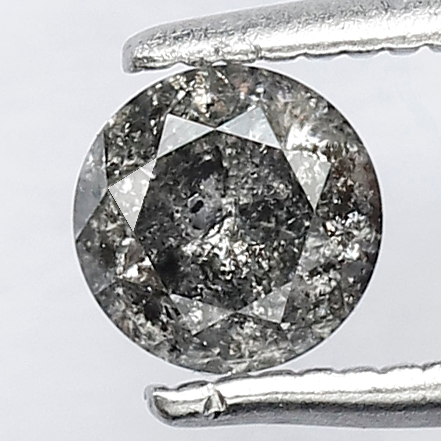 0.49 CT Splendid Grayish Black 4 mm Pointed Polished Round Brilliant Cut Conflict Free Salt and Pepper Diamond Perfect For Making Prong Ring