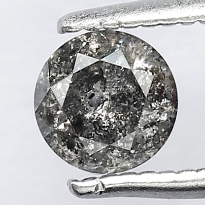 0.49 CT Splendid Grayish Black 4 mm Pointed Polished Round Brilliant Cut Conflict Free Salt and Pepper Diamond Perfect For Making Prong Ring