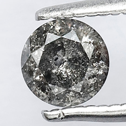 0.49 CT Splendid Grayish Black 4 mm Pointed Polished Round Brilliant Cut Conflict Free Salt and Pepper Diamond Perfect For Making Prong Ring