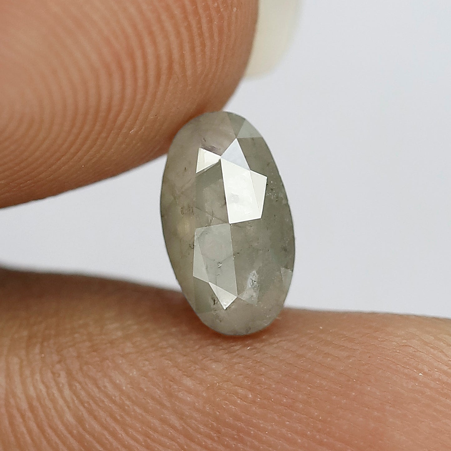 1.01 CT 8.6 MM Elongated Oval Grey Color Salt And Pepper Clarity oval minimal rustic diamond