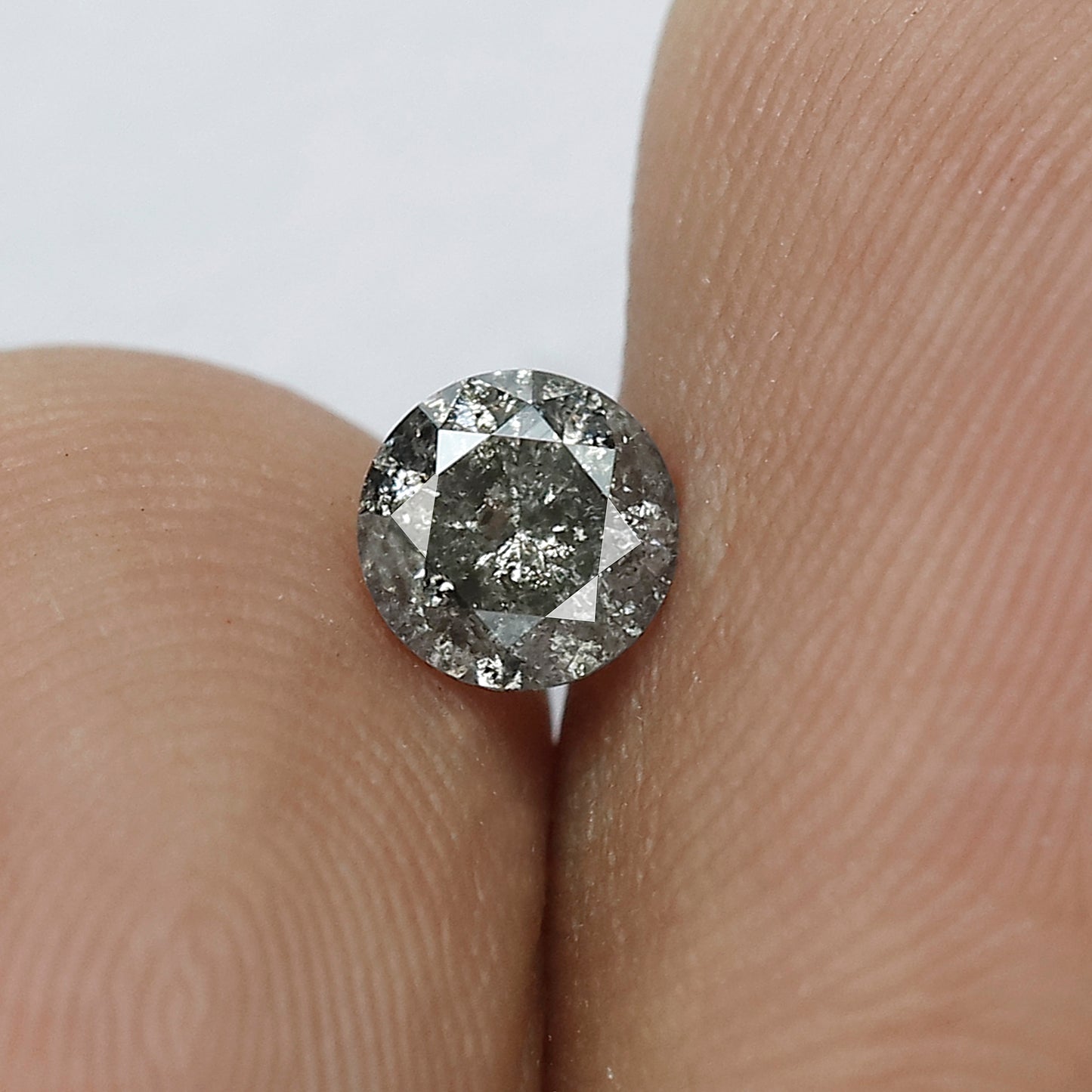 0.49 CT Splendid Grayish Black 4 mm Pointed Polished Round Brilliant Cut Conflict Free Salt and Pepper Diamond Perfect For Making Prong Ring