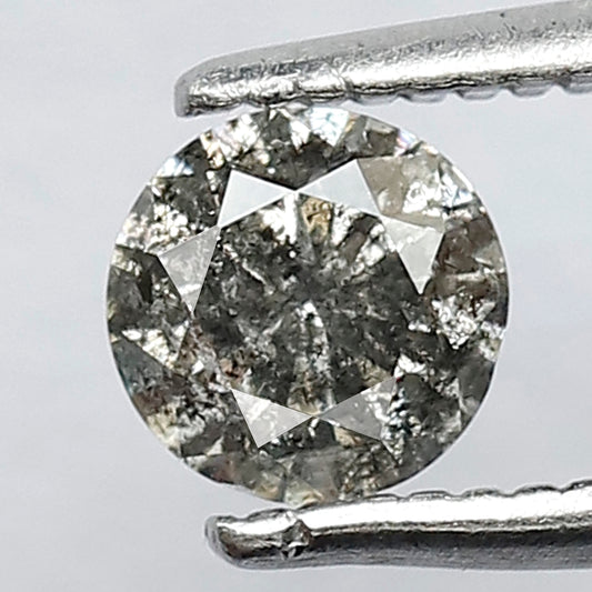 0.47 CT Splendid Grey Black Pointed round Brilliant Cut Natural 4.90 mm Salt and Pepper Diamond Perfect For Making Prong setting Halo Ring