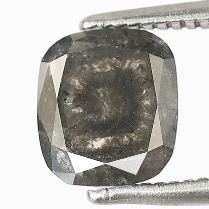 Loose 1.16 CT Gray Black Cushion Cut Diamond, Natural Salt and Pepper Earth Mined Diamond