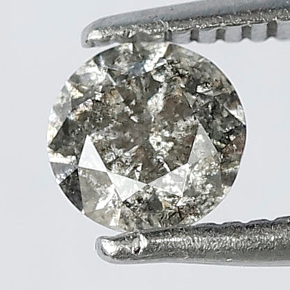 0.47 CT Splendid Grey Black Pointed round Brilliant Cut Natural 4.90 mm Salt and Pepper Diamond Perfect For Making Prong setting Halo Ring