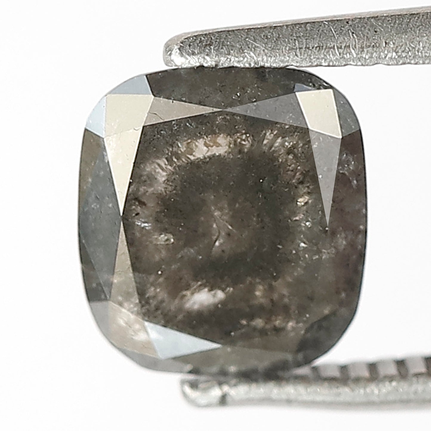 Loose 1.16 CT Gray Black Cushion Cut Diamond, Natural Salt and Pepper Earth Mined Diamond