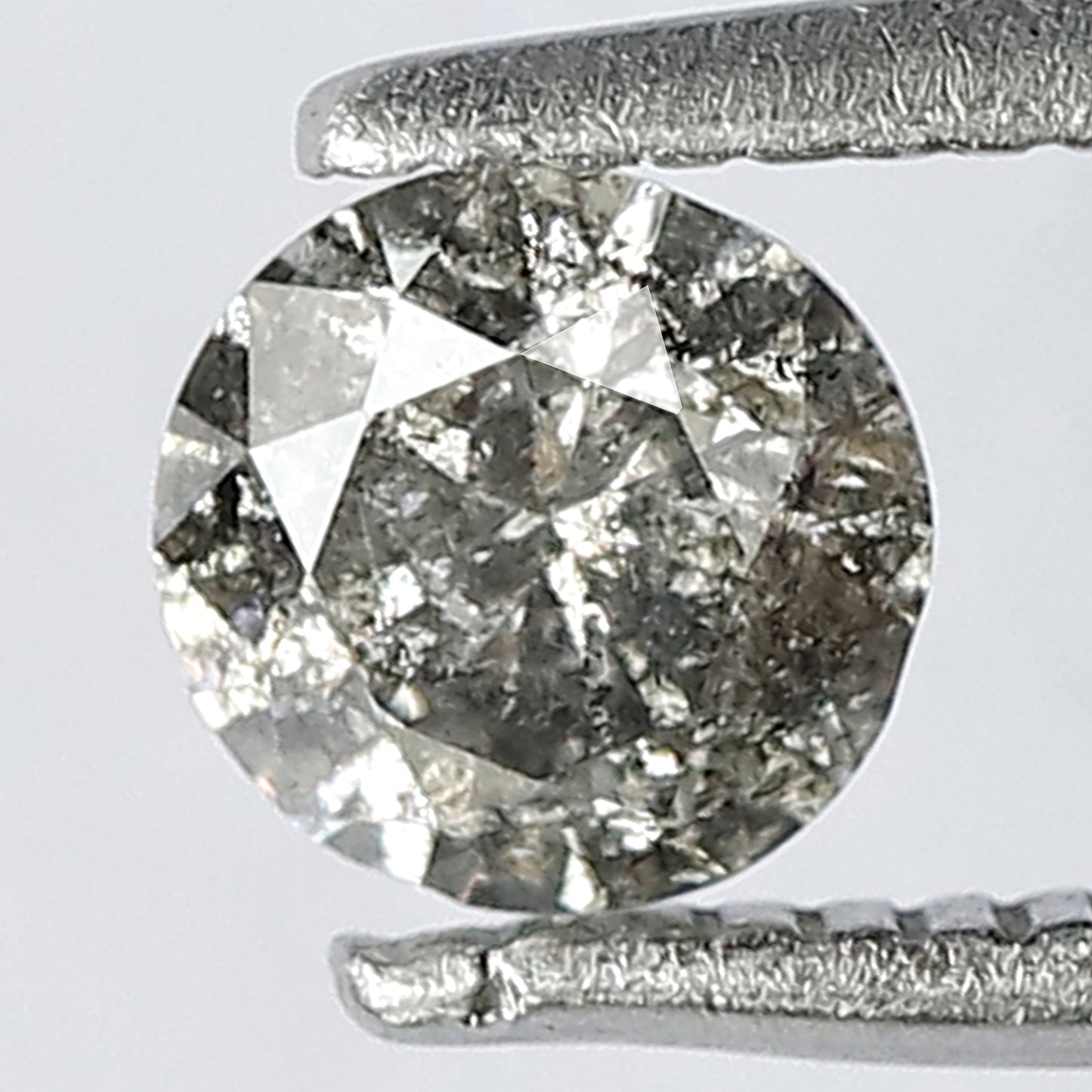 0.47 CT Splendid Grey Black Pointed round Brilliant Cut Natural 4.90 mm Salt and Pepper Diamond Perfect For Making Prong setting Halo Ring