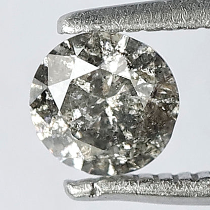 0.47 CT Splendid Grey Black Pointed round Brilliant Cut Natural 4.90 mm Salt and Pepper Diamond Perfect For Making Prong setting Halo Ring