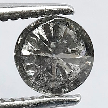 0.47 CT Splendid Grey Black Pointed round Brilliant Cut Natural 4.90 mm Salt and Pepper Diamond Perfect For Making Prong setting Halo Ring