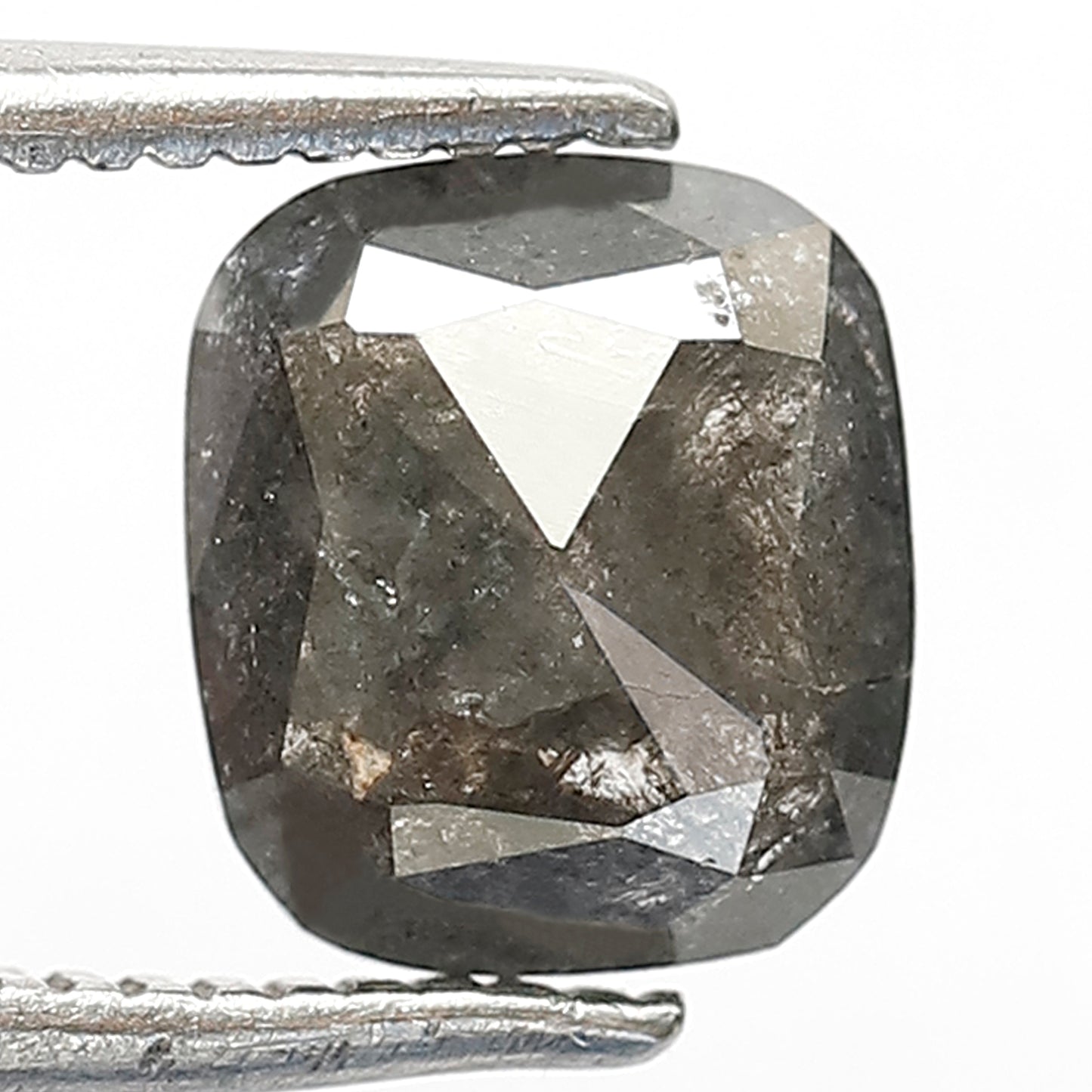 Loose 1.16 CT Gray Black Cushion Cut Diamond, Natural Salt and Pepper Earth Mined Diamond