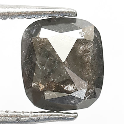 Loose 1.16 CT Gray Black Cushion Cut Diamond, Natural Salt and Pepper Earth Mined Diamond
