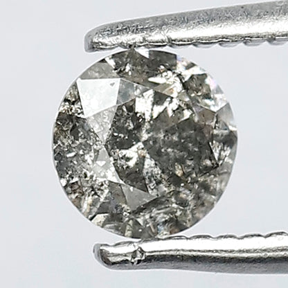 0.47 CT Splendid Grey Black Pointed round Brilliant Cut Natural 4.90 mm Salt and Pepper Diamond Perfect For Making Prong setting Halo Ring