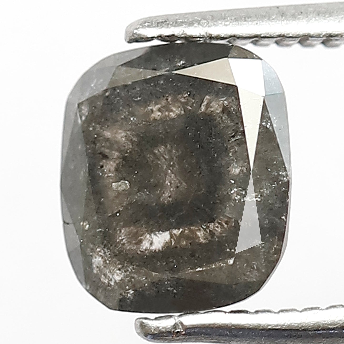 Loose 1.16 CT Gray Black Cushion Cut Diamond, Natural Salt and Pepper Earth Mined Diamond