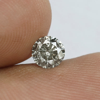 0.47 CT Splendid Grey Black Pointed round Brilliant Cut Natural 4.90 mm Salt and Pepper Diamond Perfect For Making Prong setting Halo Ring