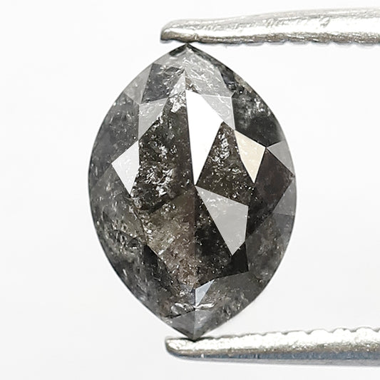 1.19 CT Marquise cut Natural Loose Diamond, 8.30 x 5.80 mm Gray Black Salt and Pepper Diamond