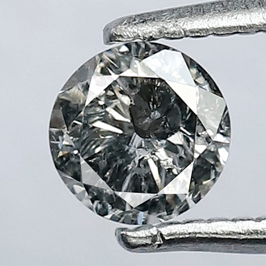 0.42 CT Brilliant Cut Pointed Round Shape Glaring Faceted Natural Grey Black Salt and Pepper Diamond Perfect For Making Diamond Ring