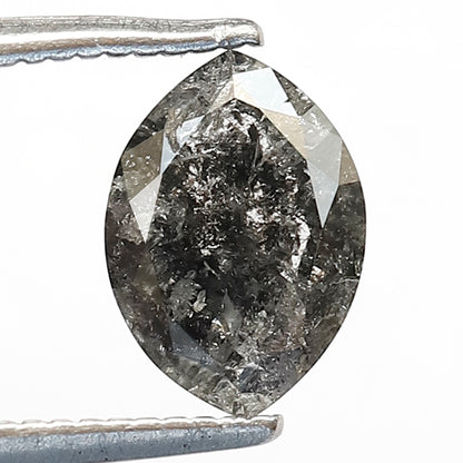 1.19 CT Marquise cut Natural Loose Diamond, 8.30 x 5.80 mm Gray Black Salt and Pepper Diamond