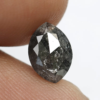 1.19 CT Marquise cut Natural Loose Diamond, 8.30 x 5.80 mm Gray Black Salt and Pepper Diamond