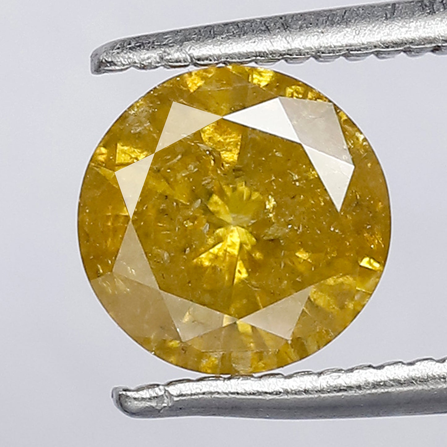 0.97 CT Brilliant Cut Fancy Round Shape Diamond 6.50 mm Pointed Natural yellow Treated Diamond Made For Beautiful Prong Setting Engagement Ring