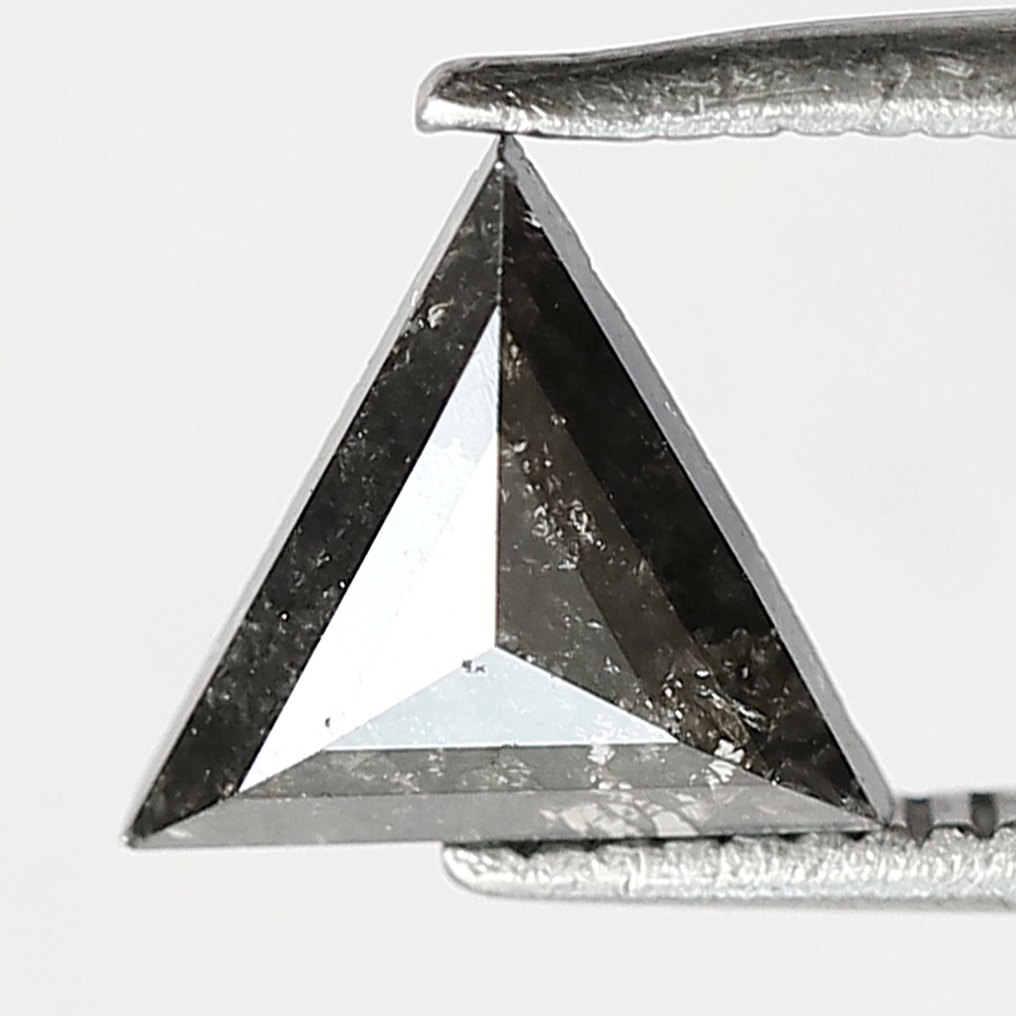 0.68 CT Triangle cut Natural Loose Diamond, 7.00 mm Gray Black Salt and Pepper Diamond For Custom Pendant