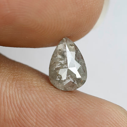 0.74 CT Pear Shape Grey Black Color Diamond 7 MM Natural Loose Salt and Pepper Diamond For making jewelary