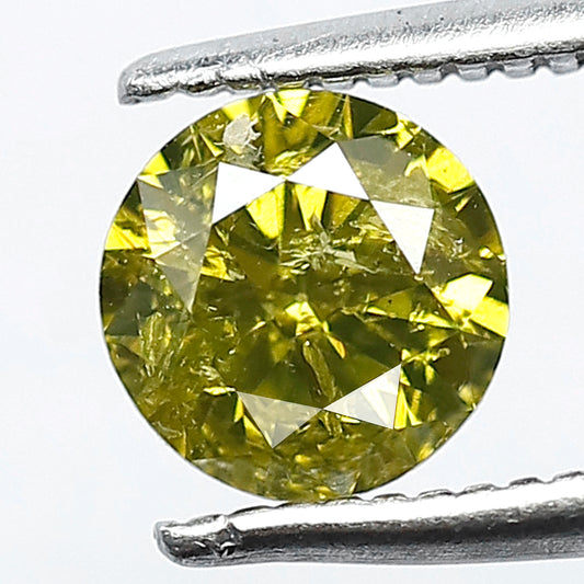 0.75 CT Marvelous Yellow Color I1 Clarity Round Shape Brilliant Cut Pointed Loose Conflict Free Diamond Perfect For Making Pron Setting RIng
