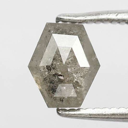6.6 MM  Geometric Shape 1.20 CT Grayish Black Salt and Pepper Diamond Perfect For Making Vintage Bespoke Jewelry