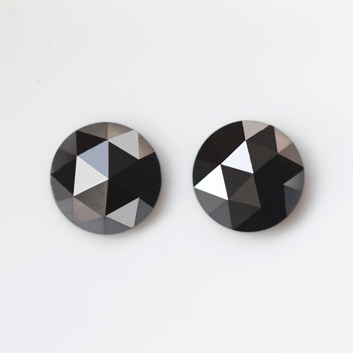 1.92 Ct Natural Treated Black Diamonds, Round Matching Pair Loose Diamonds for Earrings Making