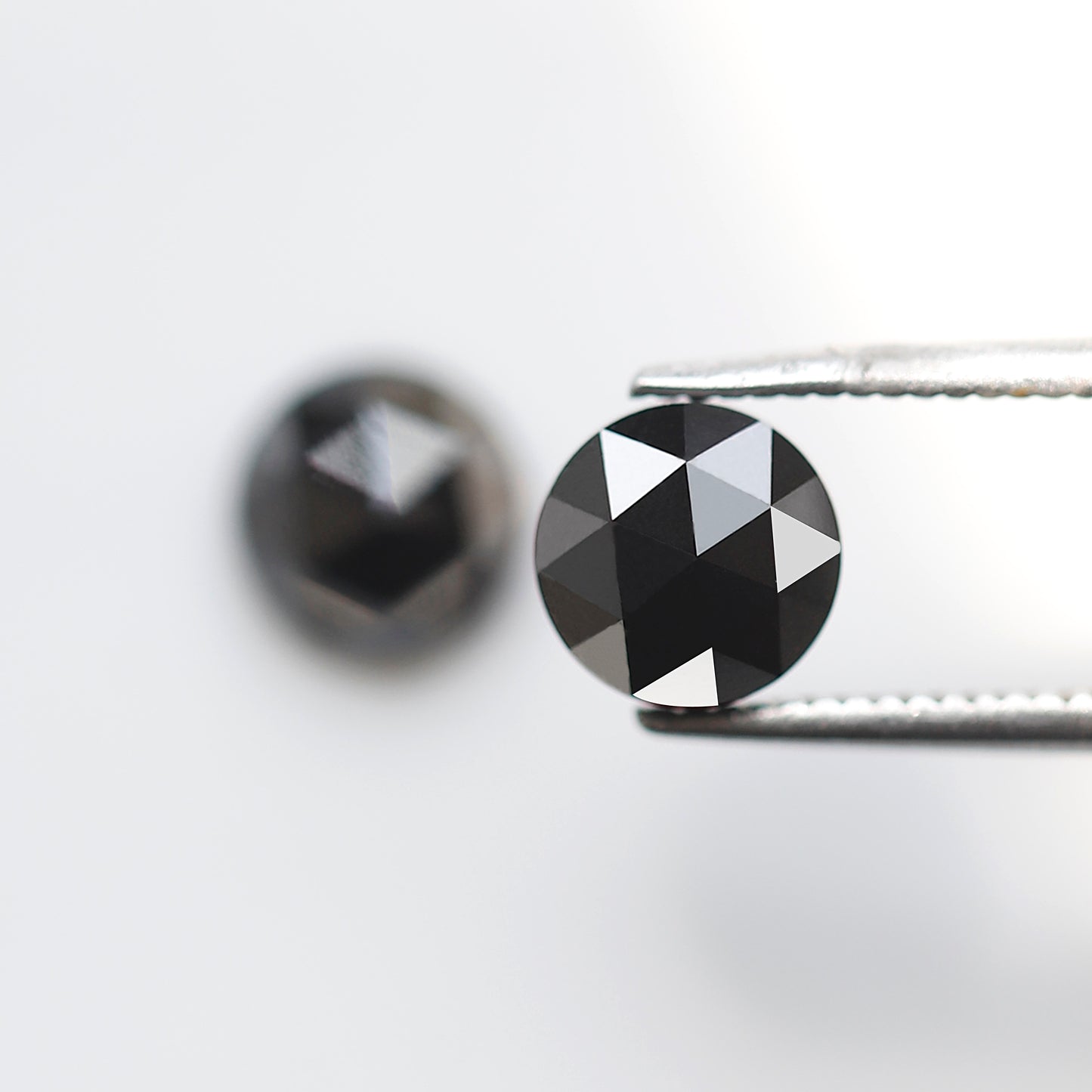 1.92 Ct Natural Treated Black Diamonds, Round Matching Pair Loose Diamonds for Earrings Making