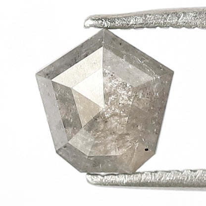 1.11 CT Geometric cut Loose Earth Mined Diamond, Natural Gray Black Salt and Pepper Diamond For Custom Jewelry