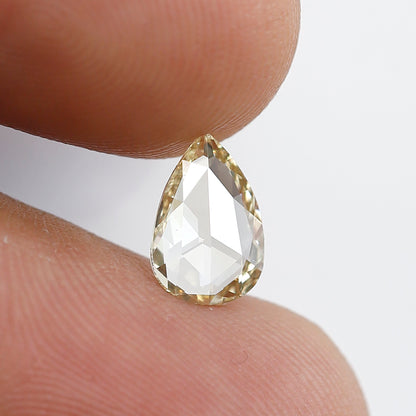 0.70 CT Natural Loose Pear shape Fancy Yellow color VVS-VS clarity 8.50 mm Rose cut Diamond