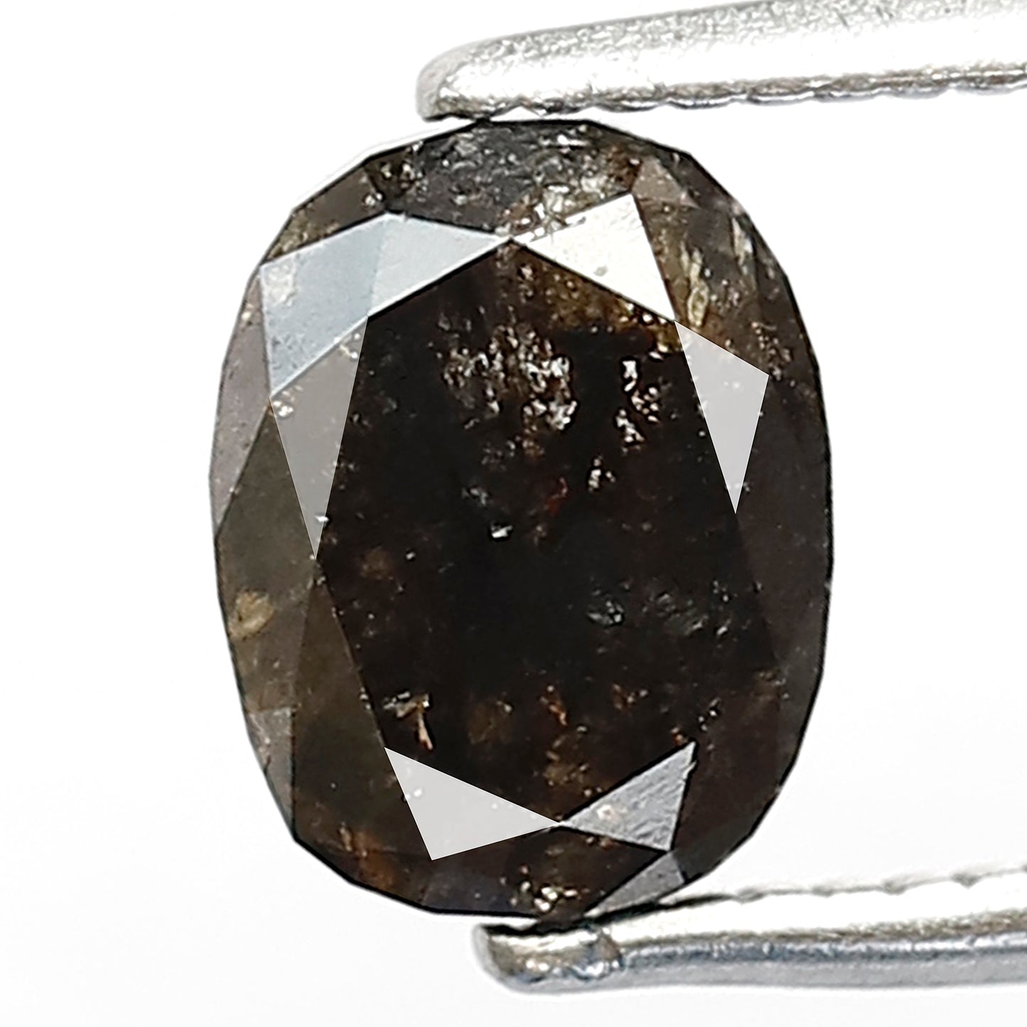 1.18 CT Oval Shape Natural Loose Diamond, Conflict Free Gray Black Salt and Pepper Diamond For Bridal Ring