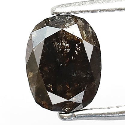 1.18 CT Oval Shape Natural Loose Diamond, Conflict Free Gray Black Salt and Pepper Diamond For Bridal Ring