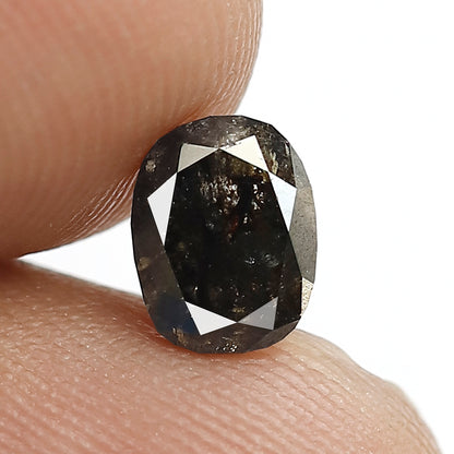 1.18 CT Oval Shape Natural Loose Diamond, Conflict Free Gray Black Salt and Pepper Diamond For Bridal Ring