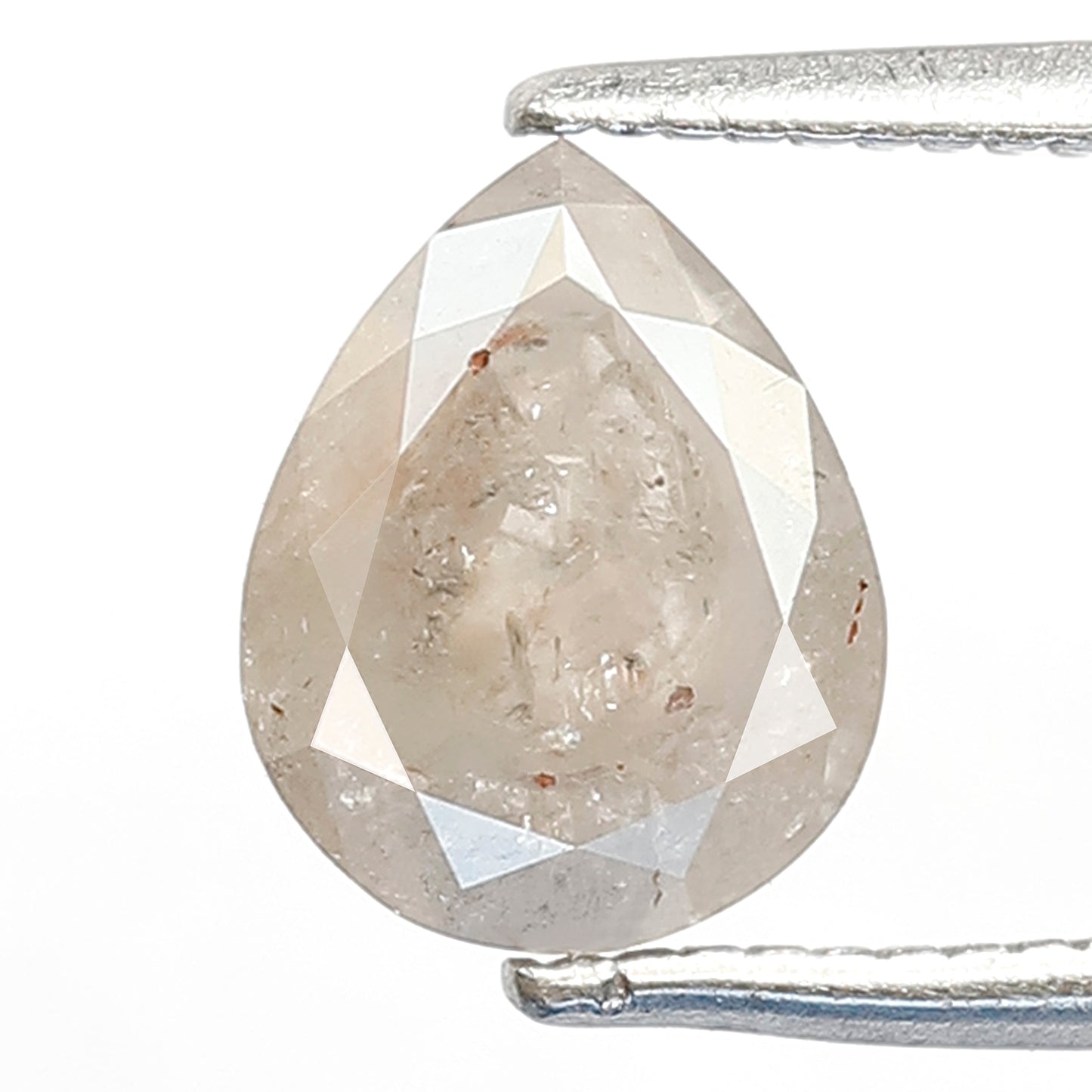 1.29 CT Pear Shape Salt and Pepper Diamond, 7.90 mm Natural Misty White Loose Earth Mined Diamond For Wedding Jewelry