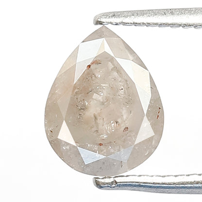 1.29 CT Pear Shape Salt and Pepper Diamond, 7.90 mm Natural Misty White Loose Earth Mined Diamond For Wedding Jewelry