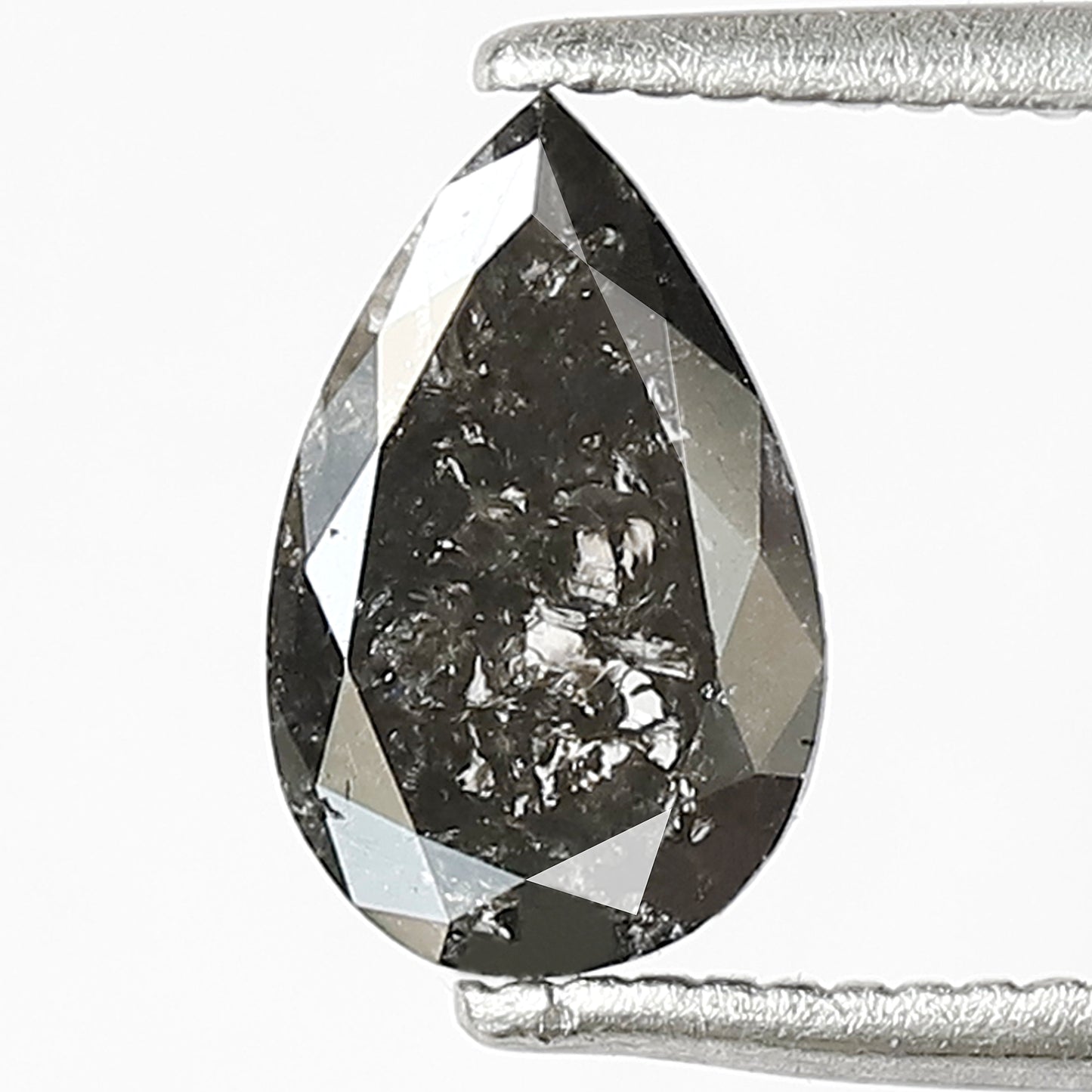 Pear Shape Natural Salt and Pepper Diamond 8.50 x 5.40 mm | 0.85 Ct Gray Black Diamond | Conflict Free Stone for Ring Making