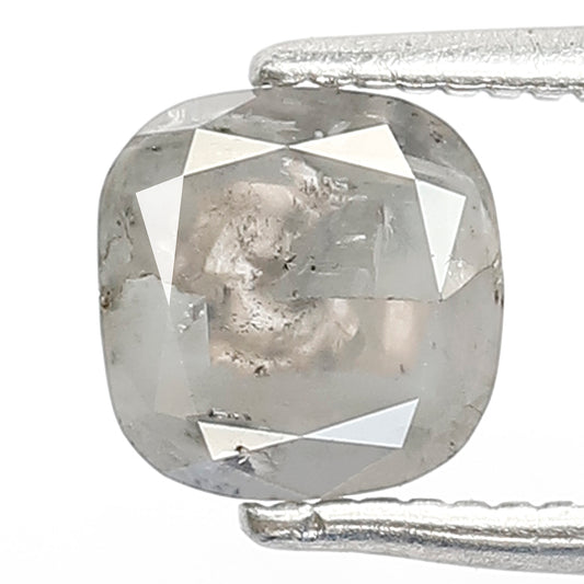 Natural Cushion Cut Gray Black Diamond 0.96 Ct | Salt and Pepper Loose Diamond | Ethical Earth Mined Stone for Custom Jewelry