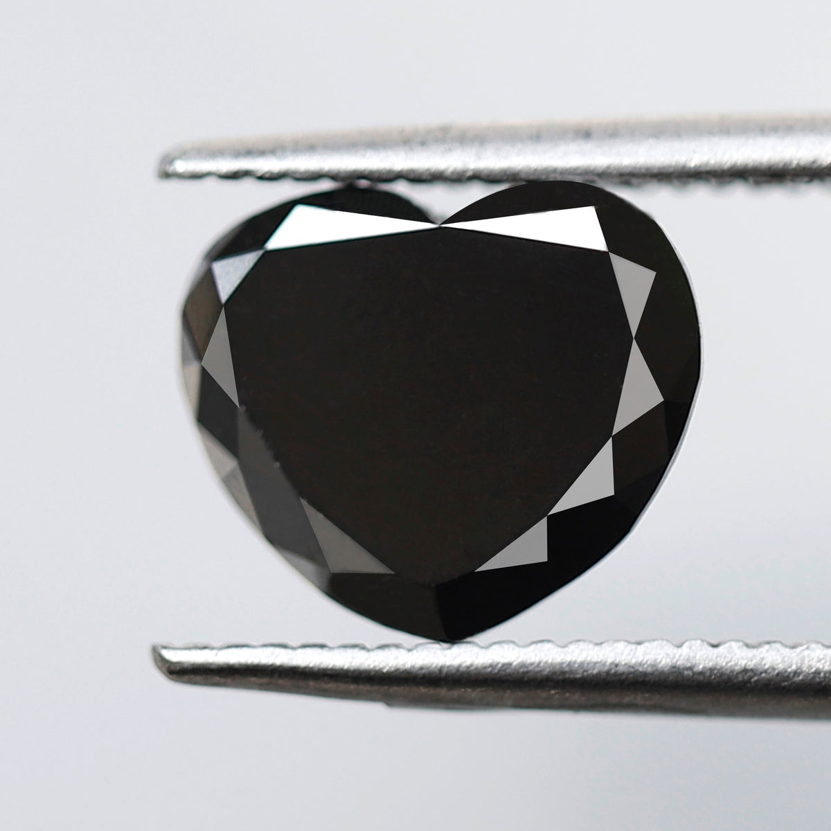 1.78 Ct Natural Treated Black Diamond, Heart Cut 7.70 mm Loose Diamond for Engagement Proposal Ring