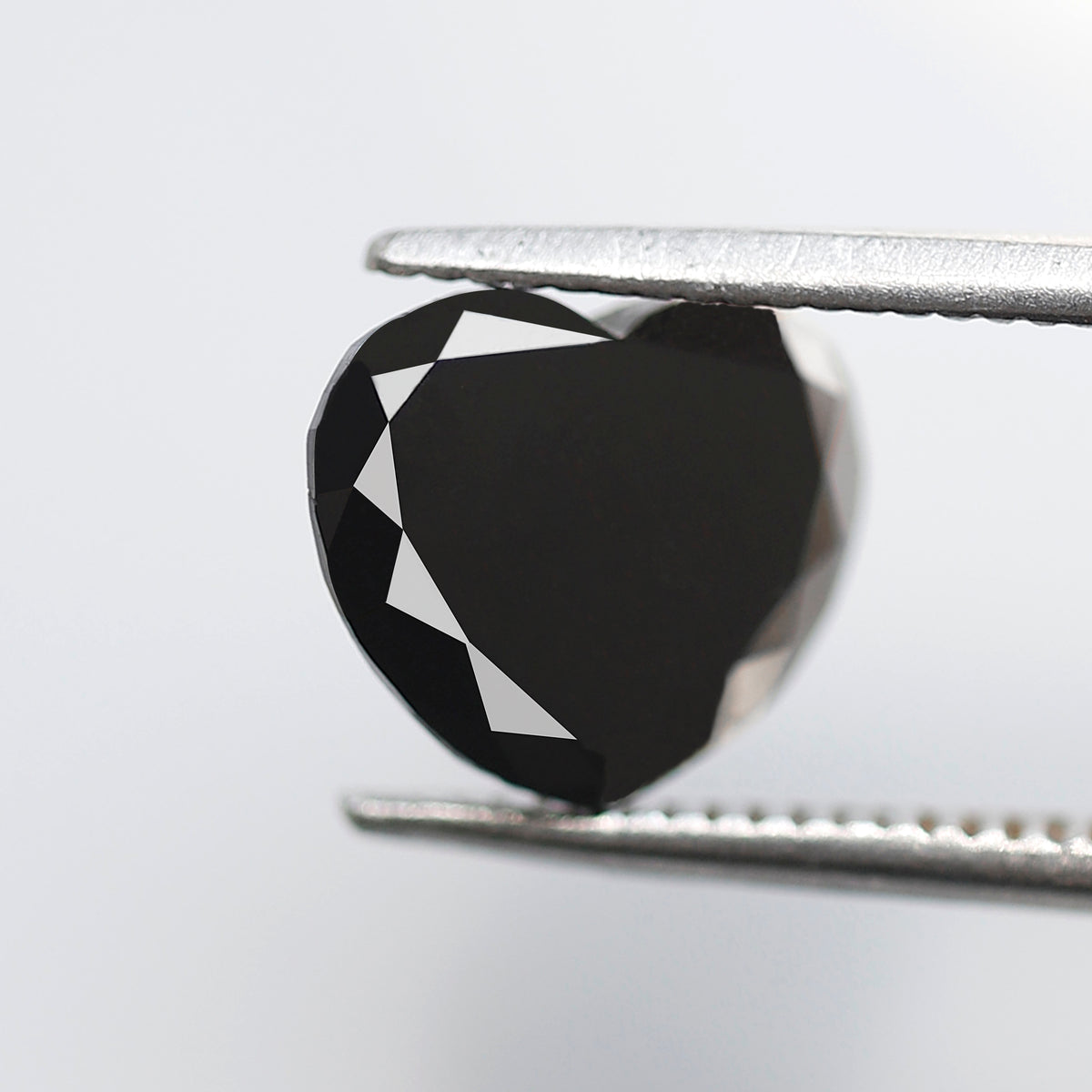 1.78 Ct Natural Treated Black Diamond, Heart Cut 7.70 mm Loose Diamond for Engagement Proposal Ring