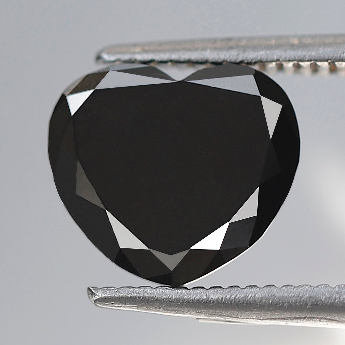 1.78 Ct Natural Treated Black Diamond, Heart Cut 7.70 mm Loose Diamond for Engagement Proposal Ring