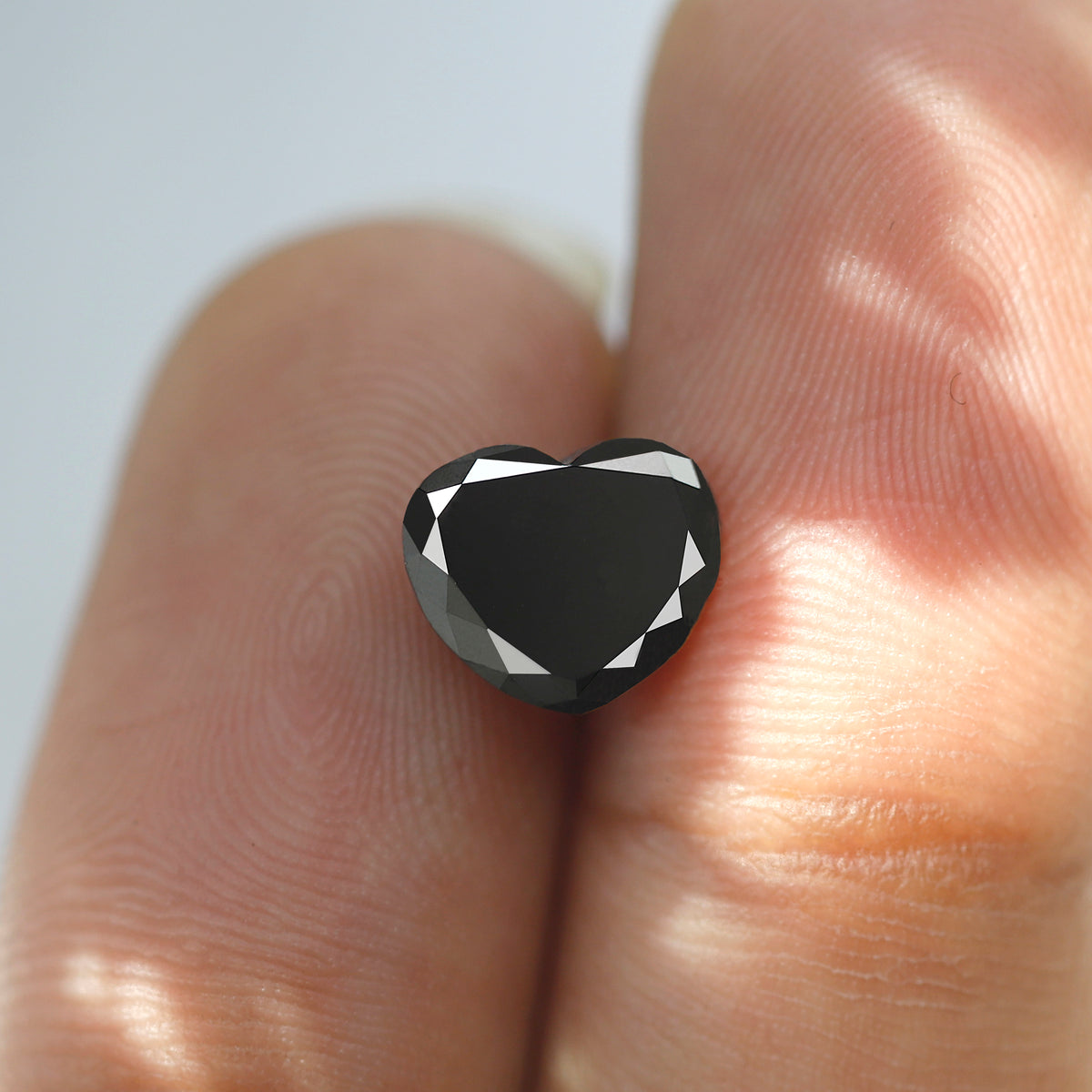 1.78 Ct Natural Treated Black Diamond, Heart Cut 7.70 mm Loose Diamond for Engagement Proposal Ring